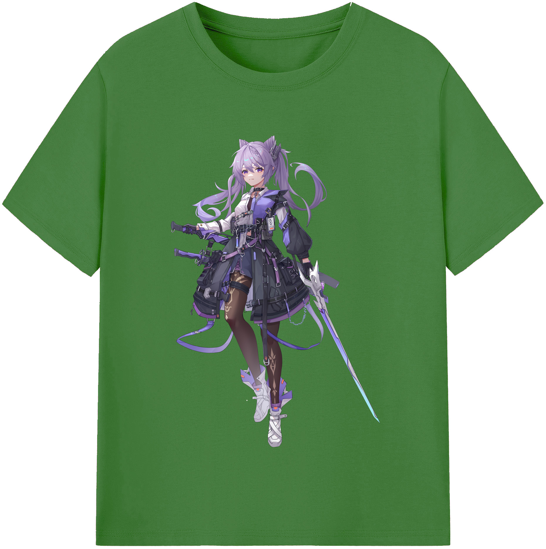 げんし神 刻晴 こくせい genshin Kokusei レディースカジュアルプリントTシャツ（綿100％）